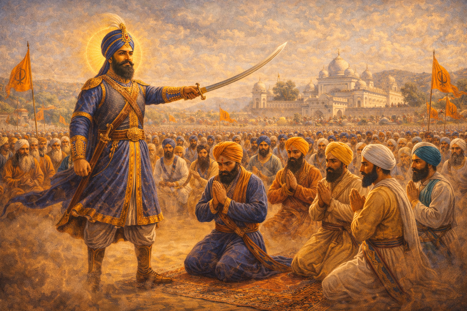 Guru Gobind Singh Ji Creating the Khalsa at Baisakhi 1699